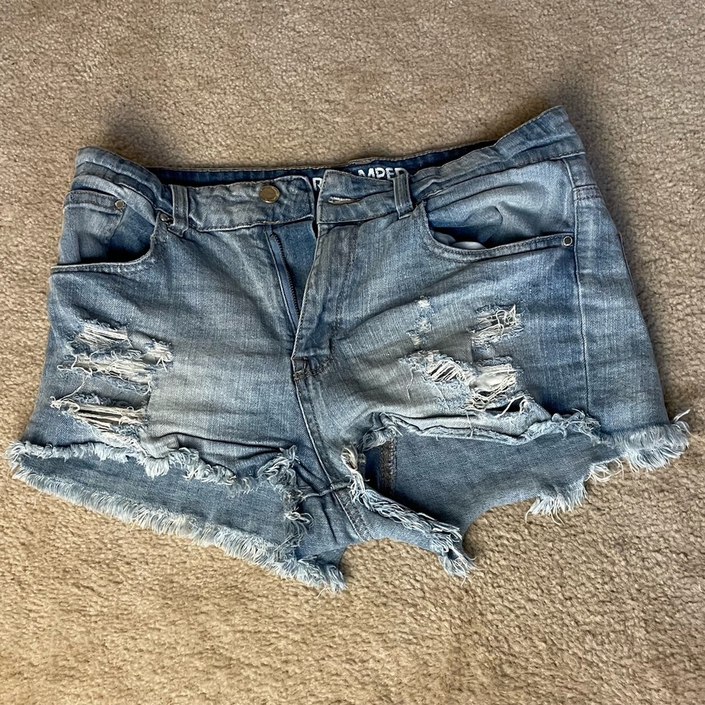 Ripped Jean Shorts - 9 CAN